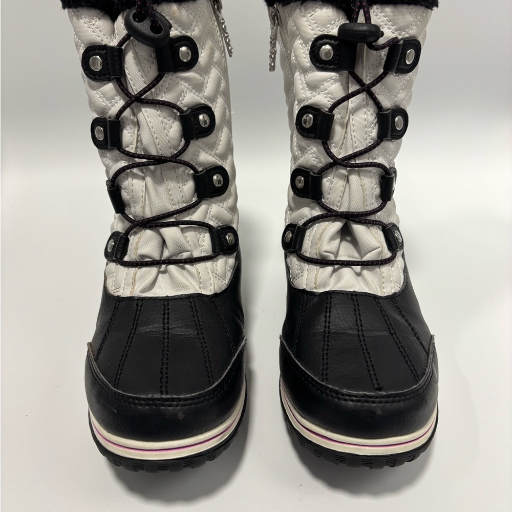 Totes Black and White Kids Snow Boots